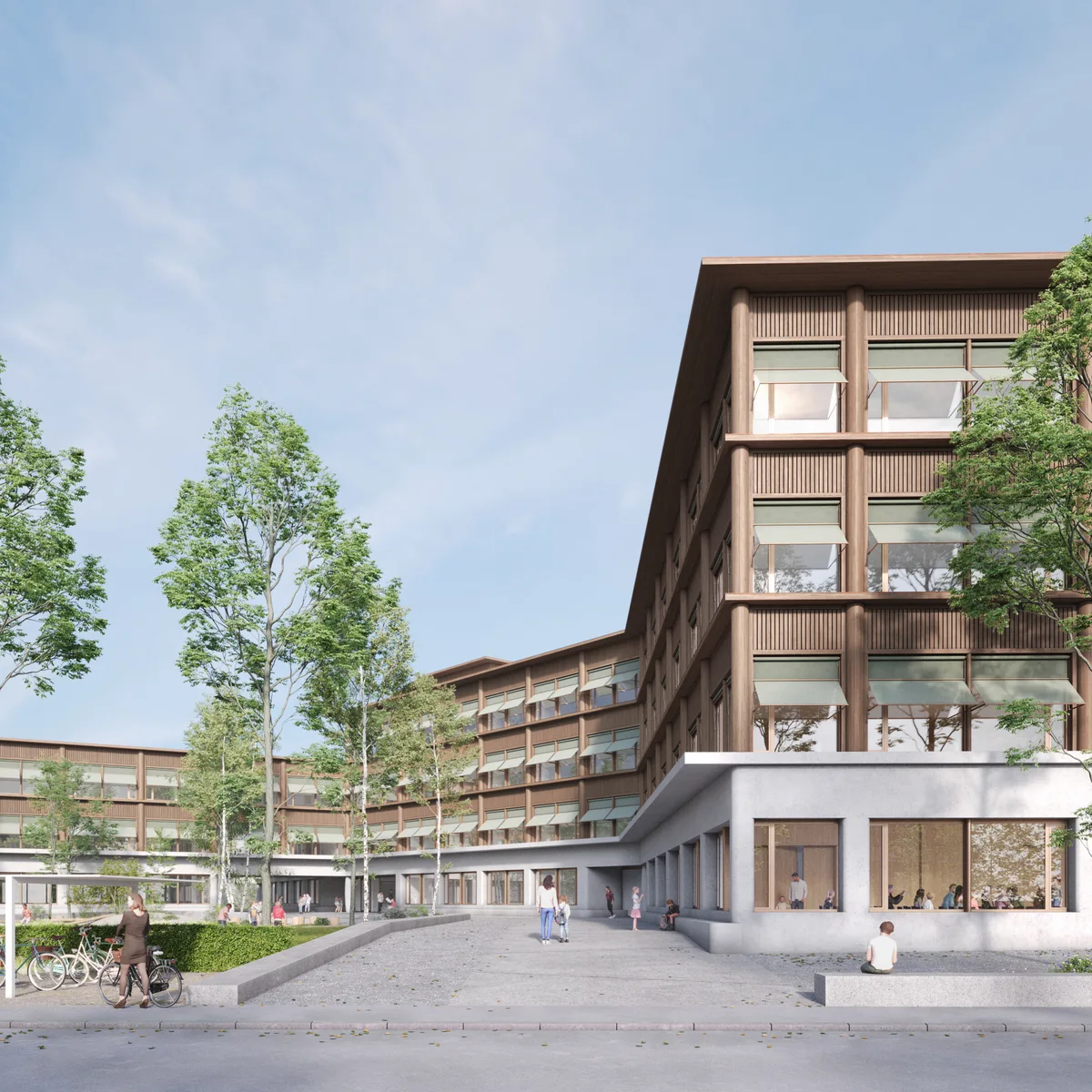 Visualisierung eines Schulhauses.